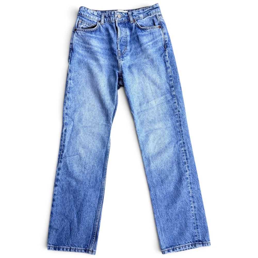Reformation Cynthia High Rise Straight Jeans 25 Colorado Blue Cotton Lyocell